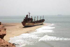 Bangkai kapal di pantai Mauritania 